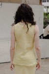 BASERANGE linen vest TODY-SL-SP24 green and yellow